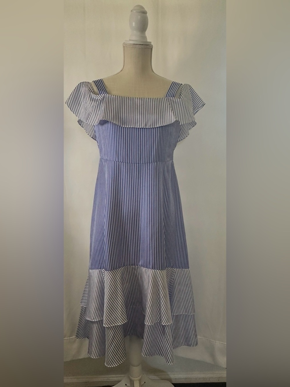 J Crew Collection Striped Cold Shoulder Silk Dress Size 4